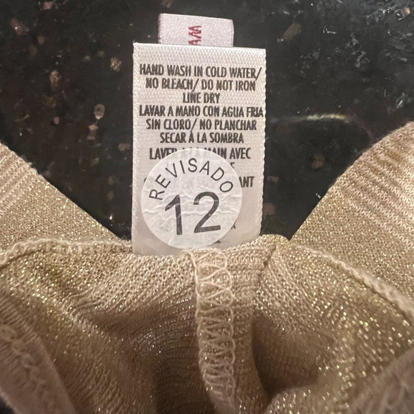 NWOT Luli Fama T-Back Mini Dress Swim Cover Coverup Gold with Stripes XS - Picture 10 of 12